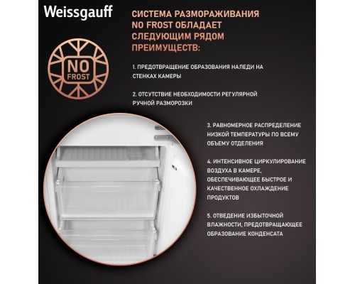 Купить  Встраиваемый холодильник Weissgauff WRKI 178 Total NoFrost в интернет-магазине Мега-кухня 2