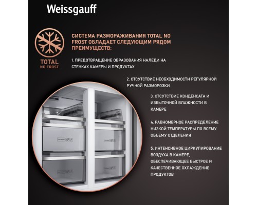 Купить Отдельностоящий холодильник с инвертором Weissgauff WCD 590 Nofrost Inverter Premium EcoFresh Blue Glass в интернет-магазине Мега-кухня 10 Купить Отдельностоящий холодильник с инвертором Weissgauff WCD 590 Nofrost Inverter Premium EcoFresh Blue Glass в интернет-магазине Мега-кухня 10