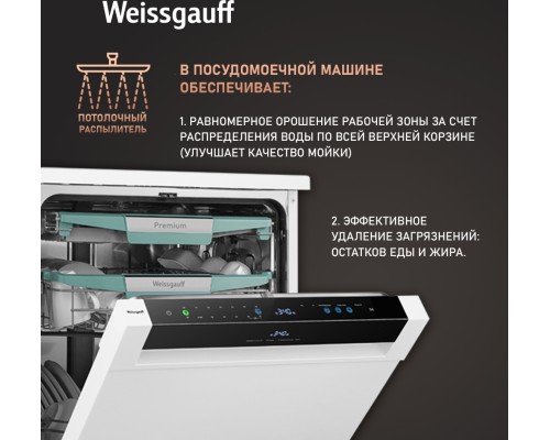 Купить Посудомоечная машина с авто-открыванием и инвертором Weissgauff DW 6114 Inverter Touch AutoOpen White в интернет-магазине Мега-кухня 9 Купить Посудомоечная машина с авто-открыванием и инвертором Weissgauff DW 6114 Inverter Touch AutoOpen White в интернет-магазине Мега-кухня 9