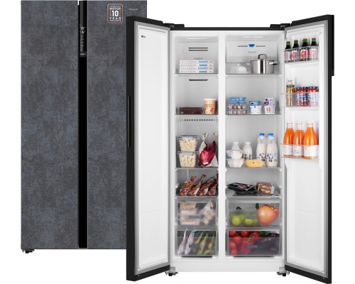 Купить Отдельностоящий холодильник с инвертором Weissgauff WSBS 600 NoFrost Inverter Rock Glass в интернет-магазине Мега-кухня 2 Купить Отдельностоящий холодильник с инвертором Weissgauff WSBS 600 NoFrost Inverter Rock Glass в интернет-магазине Мега-кухня 2