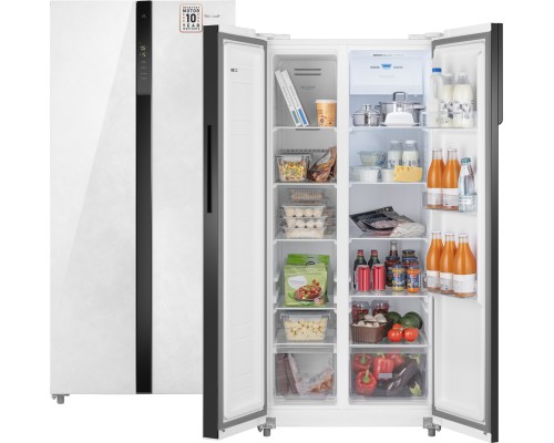 Купить Отдельностоящий холодильник с инвертором Weissgauff WSBS 500 Inverter NoFrost White Rock Glass в интернет-магазине Мега-кухня 1 Купить Отдельностоящий холодильник с инвертором Weissgauff WSBS 500 Inverter NoFrost White Rock Glass в интернет-магазине Мега-кухня 1