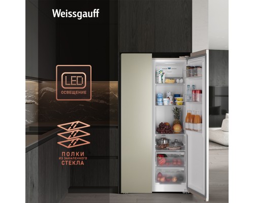 Купить Отдельностоящий холодильник с инвертором Weissgauff WSBS 600 Be NoFrost Inverter в интернет-магазине Мега-кухня 14 Купить Отдельностоящий холодильник с инвертором Weissgauff WSBS 600 Be NoFrost Inverter в интернет-магазине Мега-кухня 14