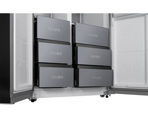 Купить Отдельностоящий холодильник с инвертором Weissgauff WSBS 590 NoFrost Inverter Premium Dark Grey Glass в интернет-магазине Мега-кухня 10 Купить Отдельностоящий холодильник с инвертором Weissgauff WSBS 590 NoFrost Inverter Premium Dark Grey Glass в интернет-магазине Мега-кухня 10