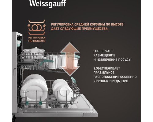 Купить Встраиваемая посудомоечная машина Weissgauff BDW 6151 Inverter Touch AutoOpen Timer Floor в интернет-магазине Мега-кухня 18 Купить Встраиваемая посудомоечная машина Weissgauff BDW 6151 Inverter Touch AutoOpen Timer Floor в интернет-магазине Мега-кухня 18