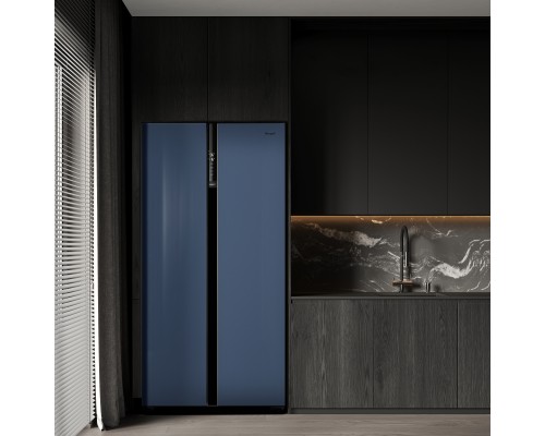 Купить Отдельностоящий холодильник с инвертором Weissgauff WSBS 600 NoFrost Inverter Blue Glass в интернет-магазине Мега-кухня 22 Купить Отдельностоящий холодильник с инвертором Weissgauff WSBS 600 NoFrost Inverter Blue Glass в интернет-магазине Мега-кухня 22