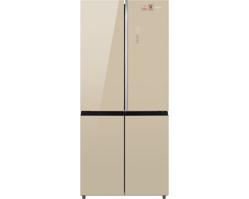 Купить Отдельностоящий холодильник с инвертором Weissgauff WCD 590 Nofrost Inverter Premium EcoFresh Gold Glass в интернет-магазине Мега-кухня