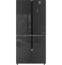Отдельностоящий холодильник с инвертором Weissgauff WCD 450 Inox Glass NoFrost Inverter