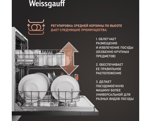 Купить Встраиваемая посудомоечная машина Weissgauff BDW 6025 Infolight в интернет-магазине Мега-кухня 16 Купить Встраиваемая посудомоечная машина Weissgauff BDW 6025 Infolight в интернет-магазине Мега-кухня 16