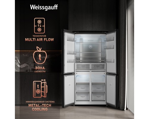 Купить Отдельностоящий холодильник с инвертором Weissgauff WCD 510 Built-in Inverter NoFrost Black Glass в интернет-магазине Мега-кухня 20 Купить Отдельностоящий холодильник с инвертором Weissgauff WCD 510 Built-in Inverter NoFrost Black Glass в интернет-магазине Мега-кухня 20