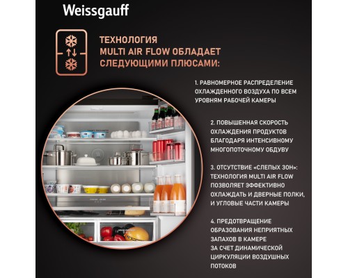 Купить Отдельностоящий холодильник с инвертором Weissgauff WCD 510 Built-in Inverter NoFrost Black Glass в интернет-магазине Мега-кухня 23 Купить Отдельностоящий холодильник с инвертором Weissgauff WCD 510 Built-in Inverter NoFrost Black Glass в интернет-магазине Мега-кухня 23