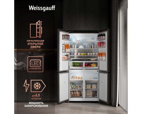 Купить Отдельностоящий холодильник с инвертором Weissgauff WCD 510 Built-in Inverter NoFrost Black Glass в интернет-магазине Мега-кухня 29 Купить Отдельностоящий холодильник с инвертором Weissgauff WCD 510 Built-in Inverter NoFrost Black Glass в интернет-магазине Мега-кухня 29