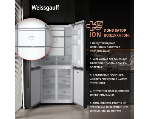 Купить Отдельностоящий холодильник с инвертором Weissgauff WCD 450 White Rock Glass NoFrost Inverter в интернет-магазине Мега-кухня 14 Купить Отдельностоящий холодильник с инвертором Weissgauff WCD 450 White Rock Glass NoFrost Inverter в интернет-магазине Мега-кухня 14