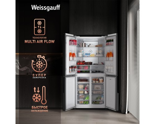 Купить Отдельностоящий холодильник с инвертором Weissgauff WCD 450 White Rock Glass NoFrost Inverter в интернет-магазине Мега-кухня 17 Купить Отдельностоящий холодильник с инвертором Weissgauff WCD 450 White Rock Glass NoFrost Inverter в интернет-магазине Мега-кухня 17