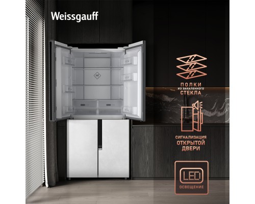 Купить Отдельностоящий холодильник с инвертором Weissgauff WCD 450 White Rock Glass NoFrost Inverter в интернет-магазине Мега-кухня 19 Купить Отдельностоящий холодильник с инвертором Weissgauff WCD 450 White Rock Glass NoFrost Inverter в интернет-магазине Мега-кухня 19