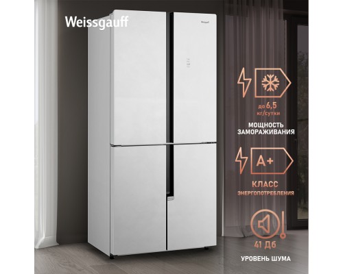 Купить Отдельностоящий холодильник с инвертором Weissgauff WCD 450 White Rock Glass NoFrost Inverter в интернет-магазине Мега-кухня 20 Купить Отдельностоящий холодильник с инвертором Weissgauff WCD 450 White Rock Glass NoFrost Inverter в интернет-магазине Мега-кухня 20