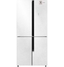 Отдельностоящий холодильник с инвертором Weissgauff WCD 450 White Rock Glass NoFrost Inverter
