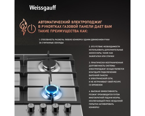 Купить  Варочная панель Weissgauff HGG 641 XV в интернет-магазине Мега-кухня 6