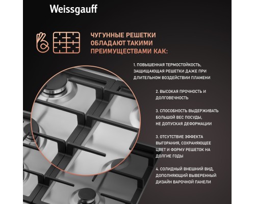 Купить  Варочная панель Weissgauff HGG 641 XV в интернет-магазине Мега-кухня 8