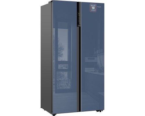 Купить Отдельностоящий холодильник с инвертором Weissgauff WSBS 600 NoFrost Inverter Blue Glass в интернет-магазине Мега-кухня 6 Купить Отдельностоящий холодильник с инвертором Weissgauff WSBS 600 NoFrost Inverter Blue Glass в интернет-магазине Мега-кухня 6