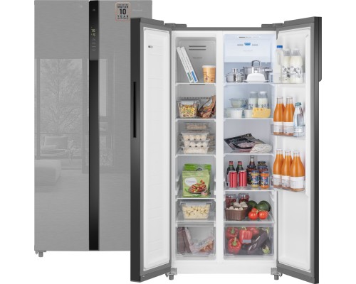 Купить Отдельностоящий холодильник с инвертором Weissgauff WSBS 500 Inverter NoFrost Inox Glass в интернет-магазине Мега-кухня 1 Купить Отдельностоящий холодильник с инвертором Weissgauff WSBS 500 Inverter NoFrost Inox Glass в интернет-магазине Мега-кухня 1