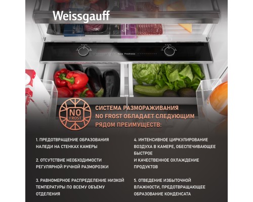Купить Отдельностоящий холодильник с инвертором Weissgauff WCD 450 XNF Built-in в интернет-магазине Мега-кухня 18 Купить Отдельностоящий холодильник с инвертором Weissgauff WCD 450 XNF Built-in в интернет-магазине Мега-кухня 18