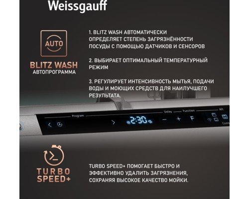 Купить Умная встраиваемая посудомоечная машина Weissgauff BDW 6150 Touch DC Inverter Wi-Fi в интернет-магазине Мега-кухня 16 Купить Умная встраиваемая посудомоечная машина Weissgauff BDW 6150 Touch DC Inverter Wi-Fi в интернет-магазине Мега-кухня 16