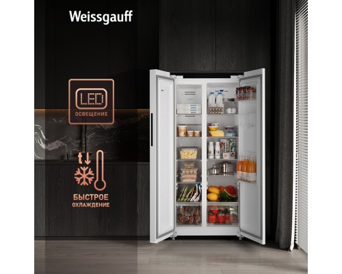 Купить Отдельностоящий холодильник с инвертором и подачей воды Weissgauff WSBS 600 W NoFrost Inverter Water Dispenser в интернет-магазине Мега-кухня 12 Купить Отдельностоящий холодильник с инвертором и подачей воды Weissgauff WSBS 600 W NoFrost Inverter Water Dispenser в интернет-магазине Мега-кухня 12