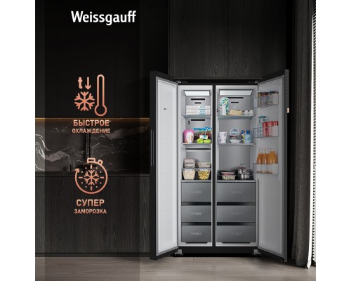 Купить Отдельностоящий холодильник с инвертором Weissgauff WSBS 590 BG NoFrost Inverter Premium в интернет-магазине Мега-кухня 12 Купить Отдельностоящий холодильник с инвертором Weissgauff WSBS 590 BG NoFrost Inverter Premium в интернет-магазине Мега-кухня 12
