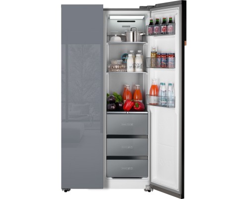 Купить Отдельностоящий холодильник с инвертором Weissgauff WSBS 590 NoFrost Inverter Premium Dark Grey Glass в интернет-магазине Мега-кухня 8 Купить Отдельностоящий холодильник с инвертором Weissgauff WSBS 590 NoFrost Inverter Premium Dark Grey Glass в интернет-магазине Мега-кухня 8