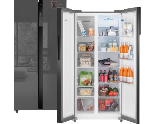 Купить Отдельностоящий холодильник с инвертором Weissgauff WSBS 500 Inverter NoFrost Bru Steel Glass в интернет-магазине Мега-кухня 1 Купить Отдельностоящий холодильник с инвертором Weissgauff WSBS 500 Inverter NoFrost Bru Steel Glass в интернет-магазине Мега-кухня 1