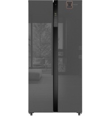 Отдельностоящий холодильник с инвертором Weissgauff WSBS 500 Inverter NoFrost Bru Steel Glass