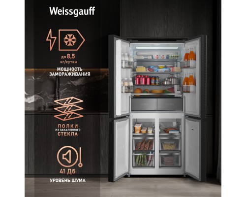 Купить Отдельностоящий холодильник с инвертором Weissgauff WCD 590 NoFrost Inverter Premium Ecofresh Bru Steel Glass в интернет-магазине Мега-кухня 23 Купить Отдельностоящий холодильник с инвертором Weissgauff WCD 590 NoFrost Inverter Premium Ecofresh Bru Steel Glass в интернет-магазине Мега-кухня 23