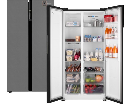Купить Отдельностоящий холодильник с инвертором Weissgauff WSBS 600 NoFrost Inverter Bru Steel Glass в интернет-магазине Мега-кухня 1 Купить Отдельностоящий холодильник с инвертором Weissgauff WSBS 600 NoFrost Inverter Bru Steel Glass в интернет-магазине Мега-кухня 1