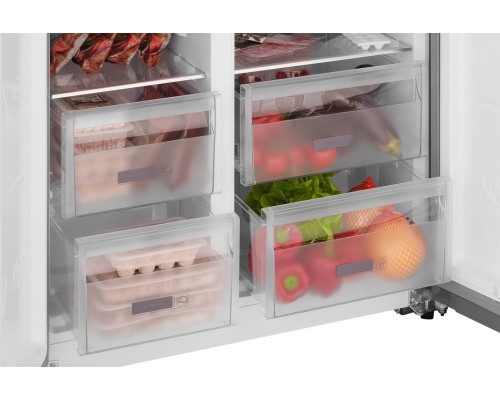 Купить Отдельностоящий холодильник с инвертором Weissgauff WSBS 600 NoFrost Inverter Bru Steel Glass в интернет-магазине Мега-кухня 11 Купить Отдельностоящий холодильник с инвертором Weissgauff WSBS 600 NoFrost Inverter Bru Steel Glass в интернет-магазине Мега-кухня 11