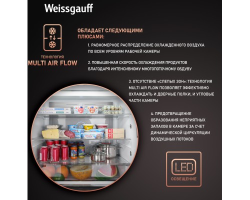 Купить Отдельностоящий холодильник с инвертором Weissgauff WCD 590 Nofrost Inverter Premium EcoFresh Black Glass в интернет-магазине Мега-кухня 12 Купить Отдельностоящий холодильник с инвертором Weissgauff WCD 590 Nofrost Inverter Premium EcoFresh Black Glass в интернет-магазине Мега-кухня 12