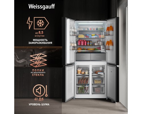 Купить Отдельностоящий холодильник с инвертором Weissgauff WCD 590 Nofrost Inverter Premium EcoFresh Black Glass в интернет-магазине Мега-кухня 19 Купить Отдельностоящий холодильник с инвертором Weissgauff WCD 590 Nofrost Inverter Premium EcoFresh Black Glass в интернет-магазине Мега-кухня 19