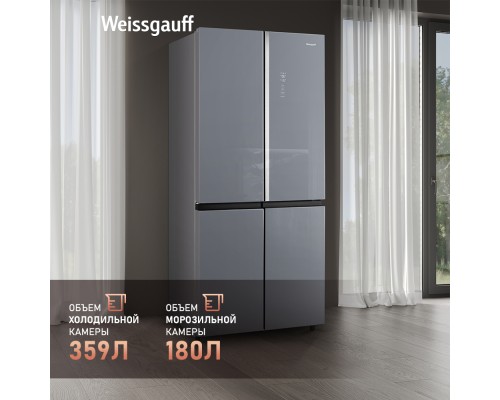 Купить Отдельностоящий холодильник с инвертором Weissgauff WCD 590 Nofrost Inverter Premium EcoFresh Dark Grey Glass в интернет-магазине Мега-кухня 8 Купить Отдельностоящий холодильник с инвертором Weissgauff WCD 590 Nofrost Inverter Premium EcoFresh Dark Grey Glass в интернет-магазине Мега-кухня 8
