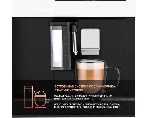 Купить Встраиваемая кофемашина Weissgauff WCMI-572 Touch Cappuccino в интернет-магазине Мега-кухня 21 Купить Встраиваемая кофемашина Weissgauff WCMI-572 Touch Cappuccino в интернет-магазине Мега-кухня 21