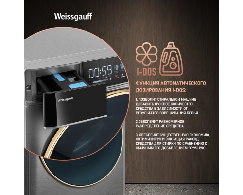 Купить Стиральная машина с сушкой Weissgauff WMD 58411 Direct Drive Inverter Premium Steam Steel в интернет-магазине Мега-кухня 16 Купить Стиральная машина с сушкой Weissgauff WMD 58411 Direct Drive Inverter Premium Steam Steel в интернет-магазине Мега-кухня 16