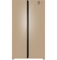 Отдельностоящий холодильник с инвертором Weissgauff WSBS 1036 Inverter NoFrost Premium Сhampagne Glass