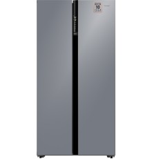 Отдельностоящий холодильник с инвертором Weissgauff WSBS 600 NoFrost Inverter Dark Grey Glass