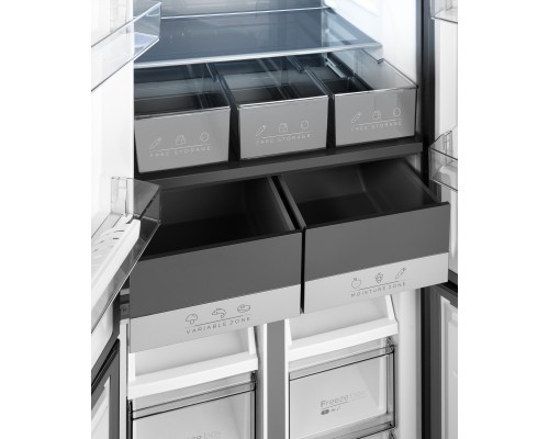 Купить  Отдельностоящий холодильник с инвертором Weissgauff WCD 480 Total NoFrost Inverter Silk Inox Built-in в интернет-магазине Мега-кухня 9