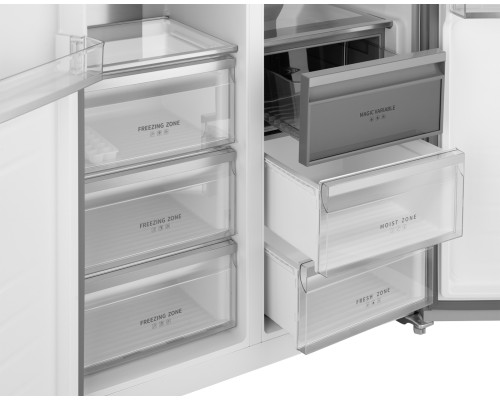 Купить Отдельностоящий холодильник с инвертором Weissgauff WSBS 1036 Inverter NoFrost Premium White Glass в интернет-магазине Мега-кухня 10 Купить Отдельностоящий холодильник с инвертором Weissgauff WSBS 1036 Inverter NoFrost Premium White Glass в интернет-магазине Мега-кухня 10