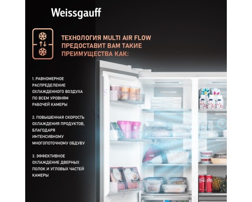 Купить Отдельностоящий холодильник с инвертором Weissgauff WSBS 1036 Inverter NoFrost Premium White Glass в интернет-магазине Мега-кухня 17 Купить Отдельностоящий холодильник с инвертором Weissgauff WSBS 1036 Inverter NoFrost Premium White Glass в интернет-магазине Мега-кухня 17