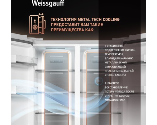 Купить Отдельностоящий холодильник с инвертором Weissgauff WSBS 1036 Inverter NoFrost Premium White Glass в интернет-магазине Мега-кухня 16 Купить Отдельностоящий холодильник с инвертором Weissgauff WSBS 1036 Inverter NoFrost Premium White Glass в интернет-магазине Мега-кухня 16