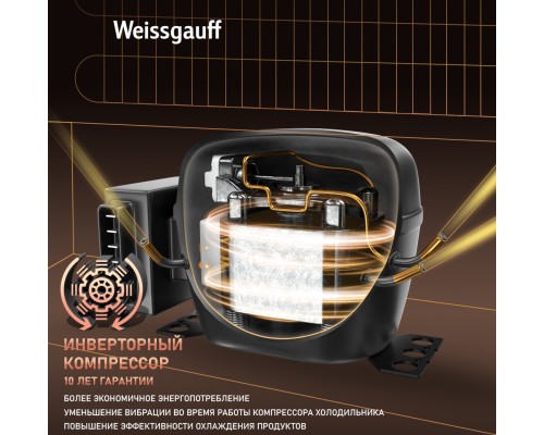 Купить Отдельностоящий холодильник с инвертором Weissgauff WSBS 1036 Inverter NoFrost Premium White Glass в интернет-магазине Мега-кухня 19 Купить Отдельностоящий холодильник с инвертором Weissgauff WSBS 1036 Inverter NoFrost Premium White Glass в интернет-магазине Мега-кухня 19