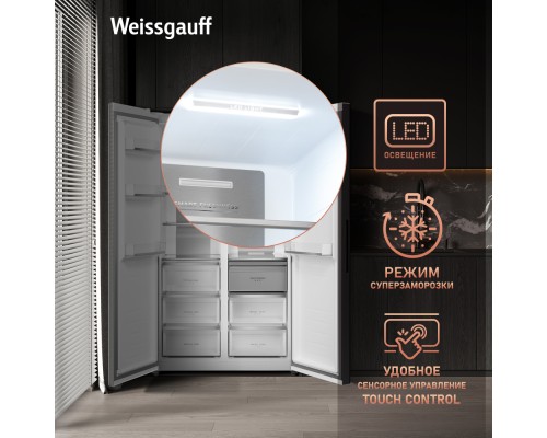 Купить Отдельностоящий холодильник с инвертором Weissgauff WSBS 1036 Inverter NoFrost Premium White Glass в интернет-магазине Мега-кухня 22 Купить Отдельностоящий холодильник с инвертором Weissgauff WSBS 1036 Inverter NoFrost Premium White Glass в интернет-магазине Мега-кухня 22