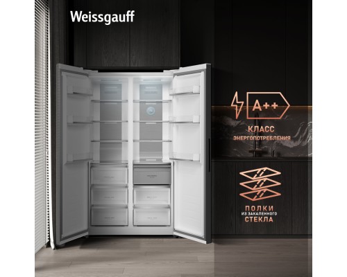 Купить Отдельностоящий холодильник с инвертором Weissgauff WSBS 1036 Inverter NoFrost Premium White Glass в интернет-магазине Мега-кухня 24 Купить Отдельностоящий холодильник с инвертором Weissgauff WSBS 1036 Inverter NoFrost Premium White Glass в интернет-магазине Мега-кухня 24