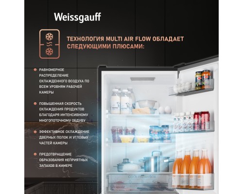 Купить Отдельностоящий холодильник с инвертором Weissgauff WRK 2000 Total NoFrost Inverter Black в интернет-магазине Мега-кухня 13 Купить Отдельностоящий холодильник с инвертором Weissgauff WRK 2000 Total NoFrost Inverter Black в интернет-магазине Мега-кухня 13