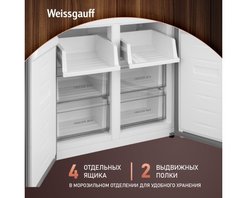Купить Отдельностоящий холодильник с инвертором Weissgauff WCD 450 WG NoFrost Inverter в интернет-магазине Мега-кухня 24 Купить Отдельностоящий холодильник с инвертором Weissgauff WCD 450 WG NoFrost Inverter в интернет-магазине Мега-кухня 24